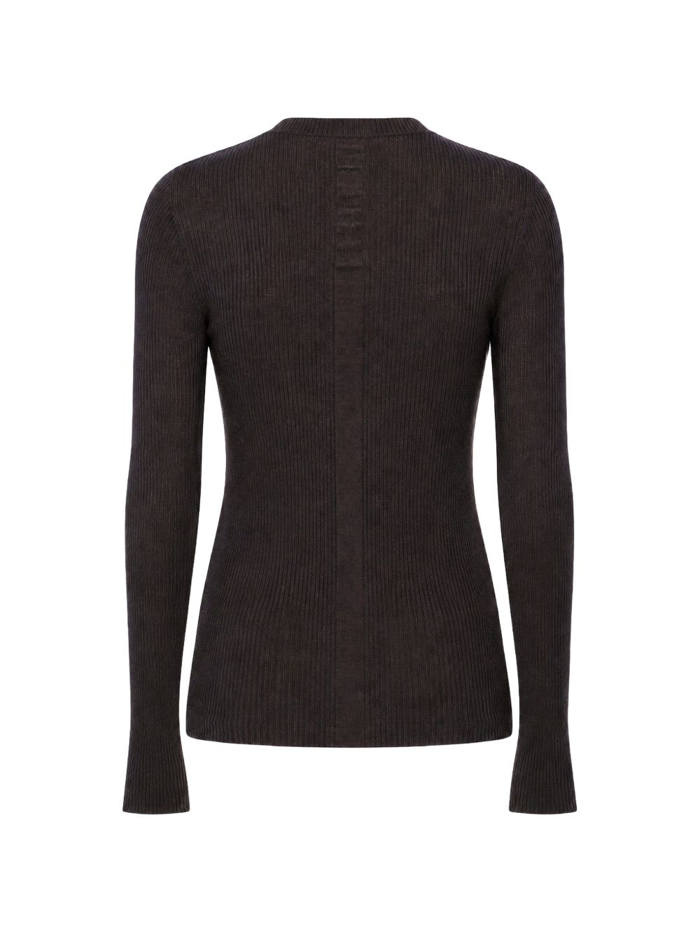 Maglione a coste in lana vergine in marrone 