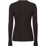 Maglione a coste in lana vergine in marrone 