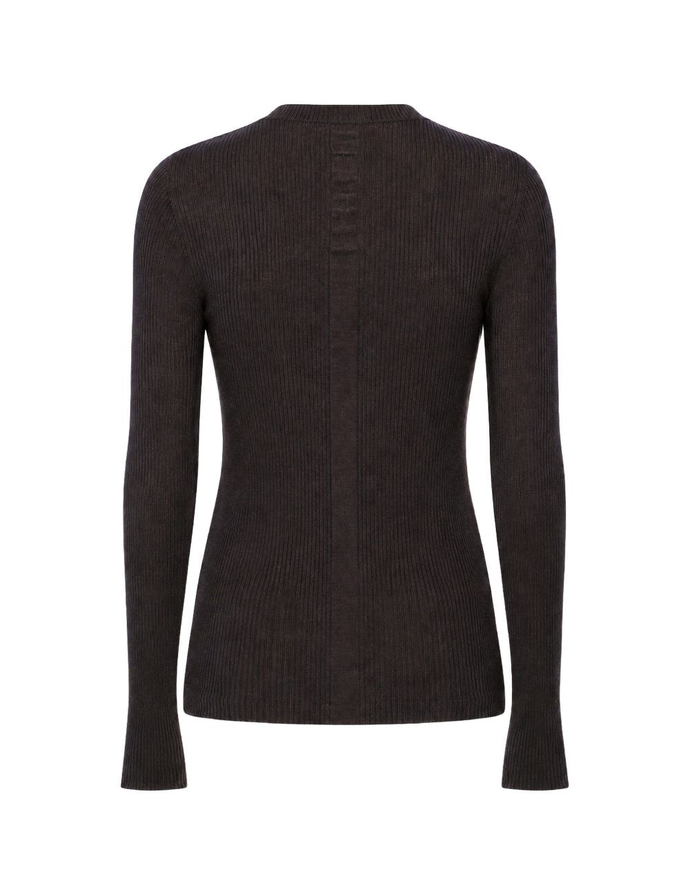 Maglione a coste in lana vergine in marrone 