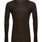 Maglione a coste in lana vergine in marrone 