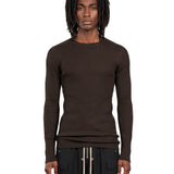 Maglione a coste in lana vergine in marrone 