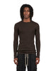 Maglione a coste in lana vergine in marrone