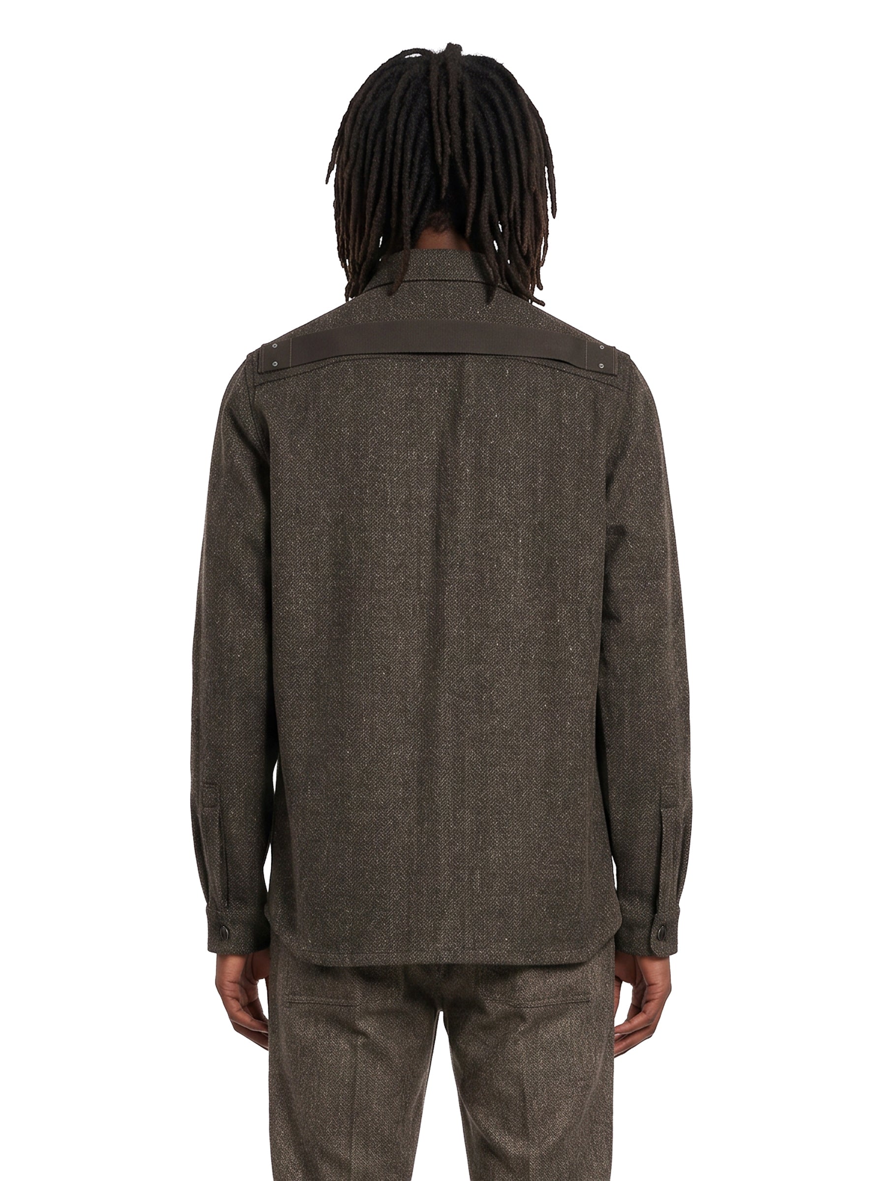 Giacca-camicia con tasche in grigio 