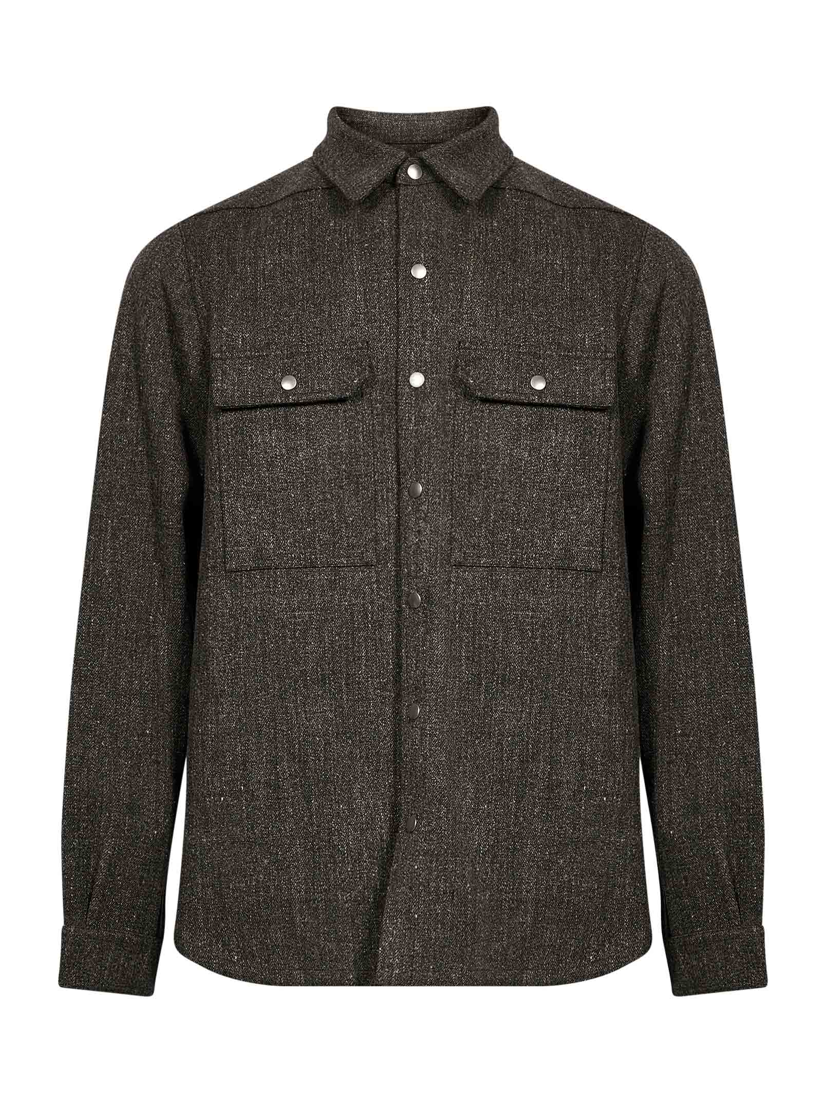 Giacca-camicia con tasche in grigio 