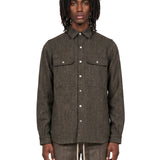 Giacca-camicia con tasche in grigio 