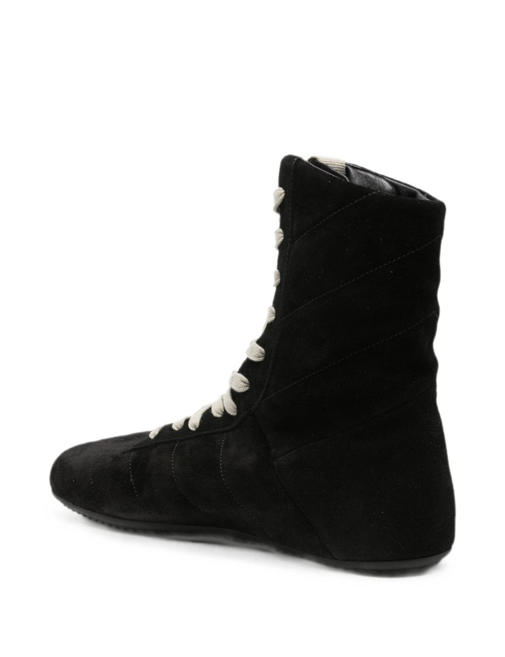 Sneakers alte in suede in nero 