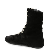 Sneakers alte in suede in nero 