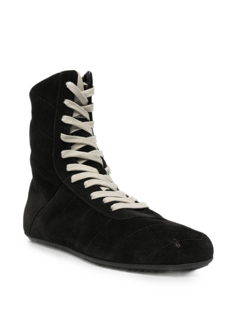 Sneakers alte in suede in nero 