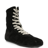 Sneakers alte in suede in nero 