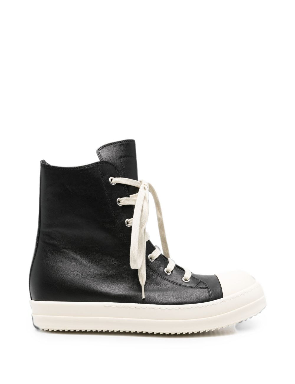 Sneakers alte in pelle in nero 