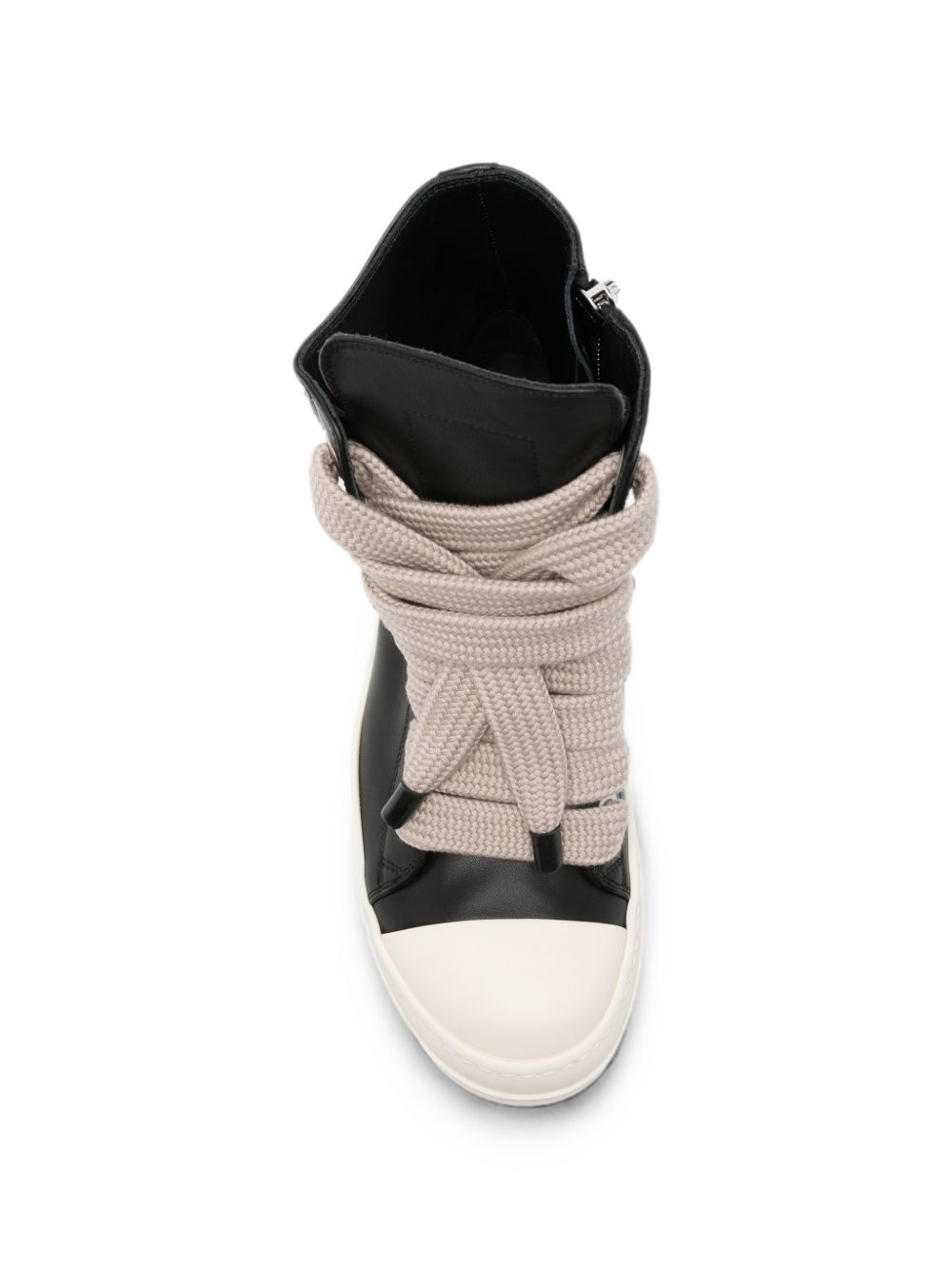 Sneakers Jumbolace in pelle in nero 
