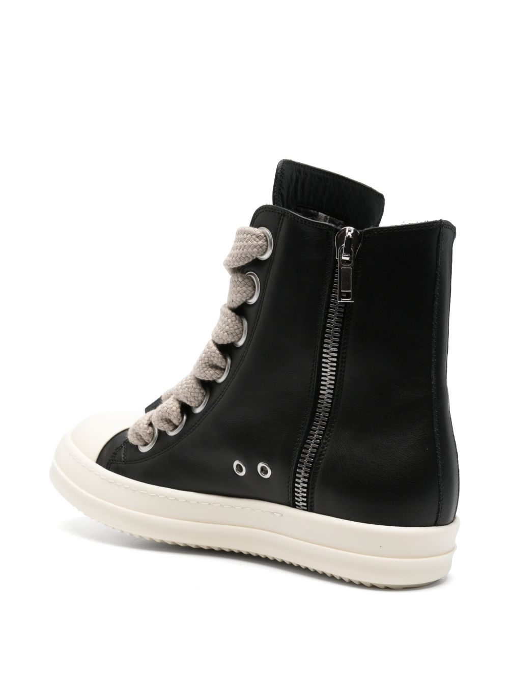 Sneakers Jumbolace in pelle in nero 