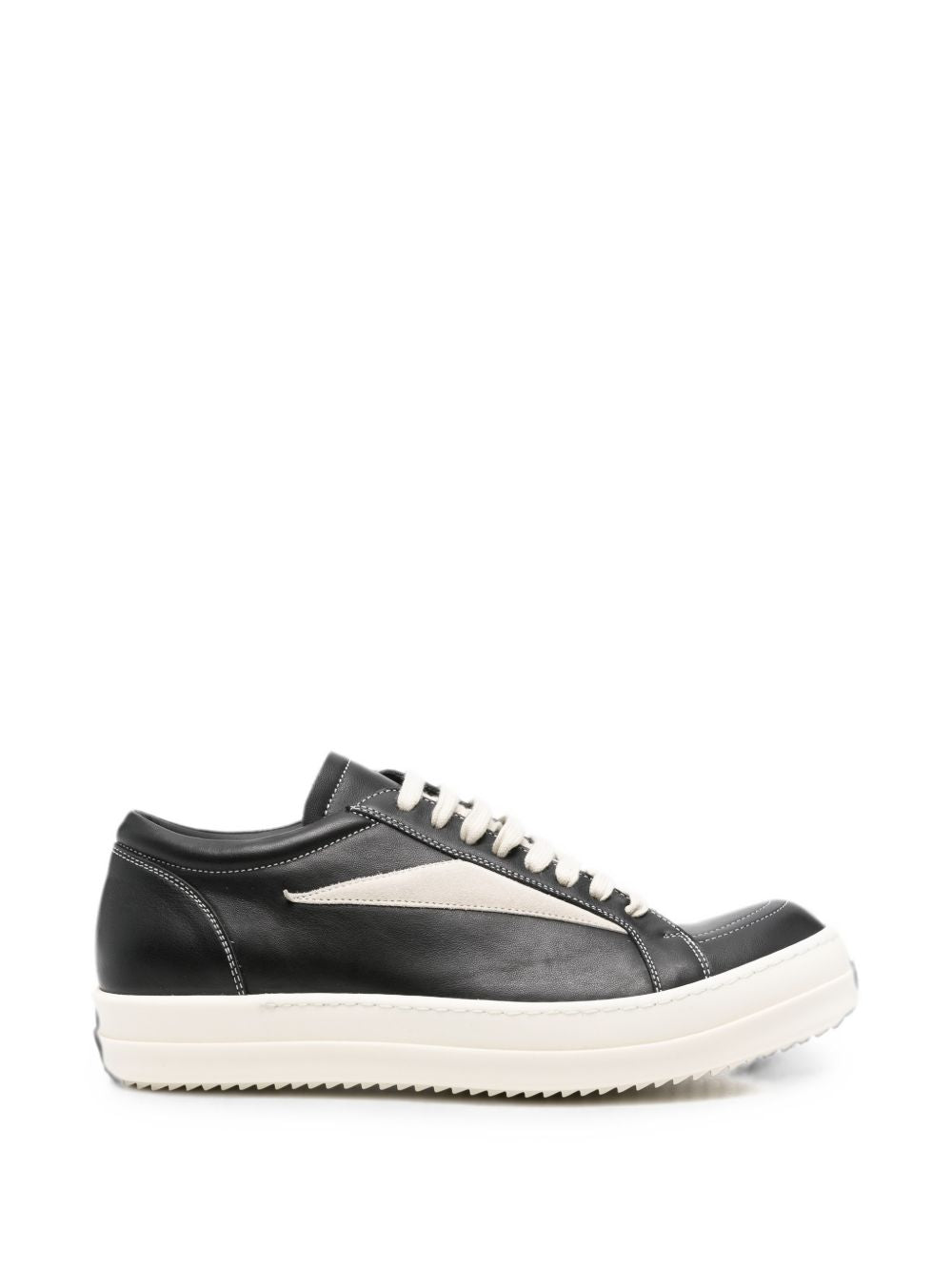 Sneakers basse vintage in pelle in nero 