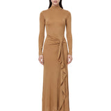 Abito lungo in lurex oro 