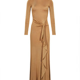 Abito lungo in lurex oro 
