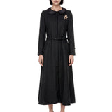 Cappotto bouclé con spilla nero 