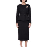 Giacca bouclé paillettes nera 
