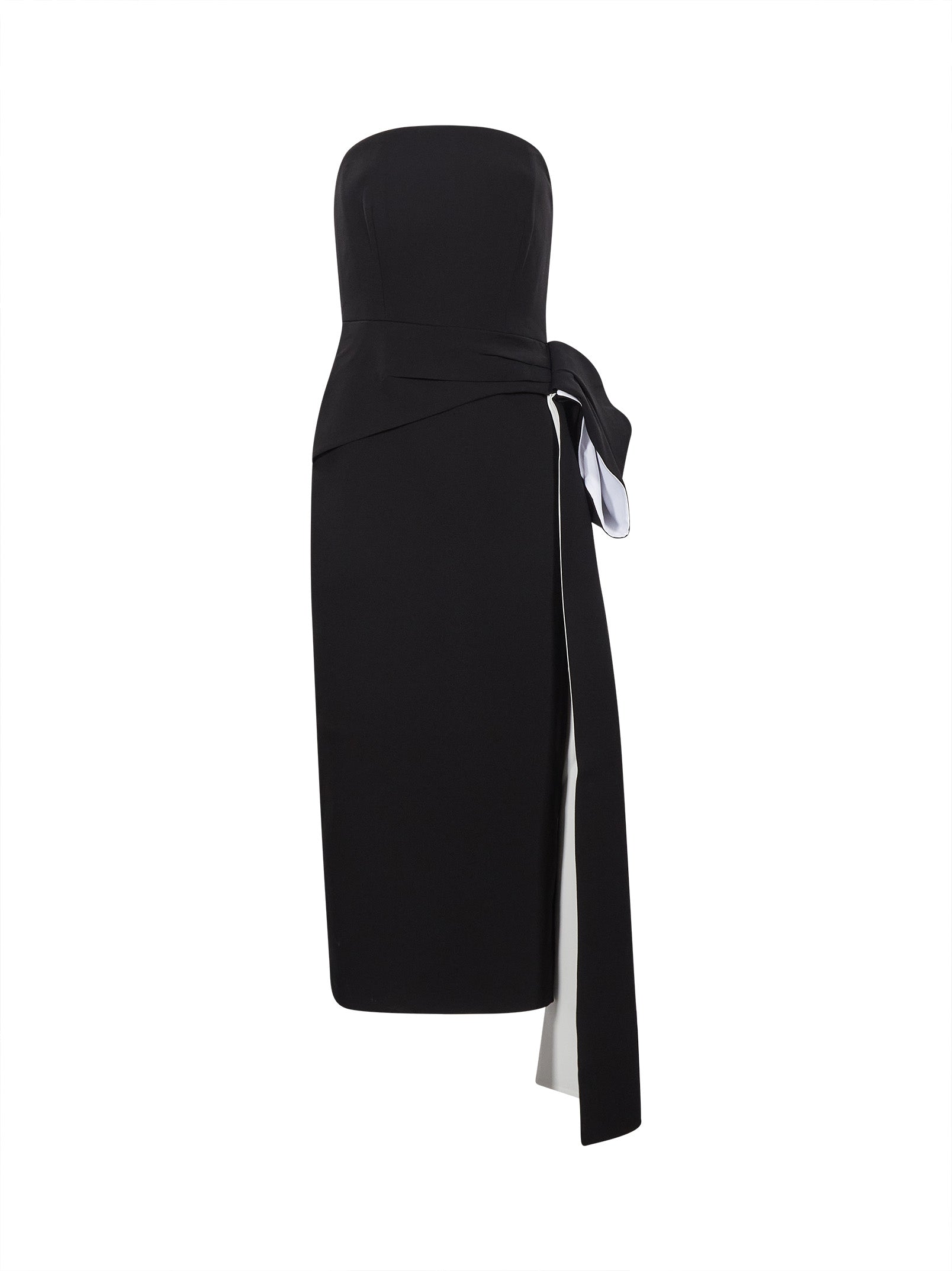 Abito midi drappeggiato nero 
