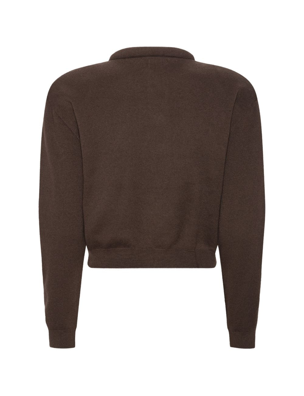 Cardigan con bottoni con logo in marrone