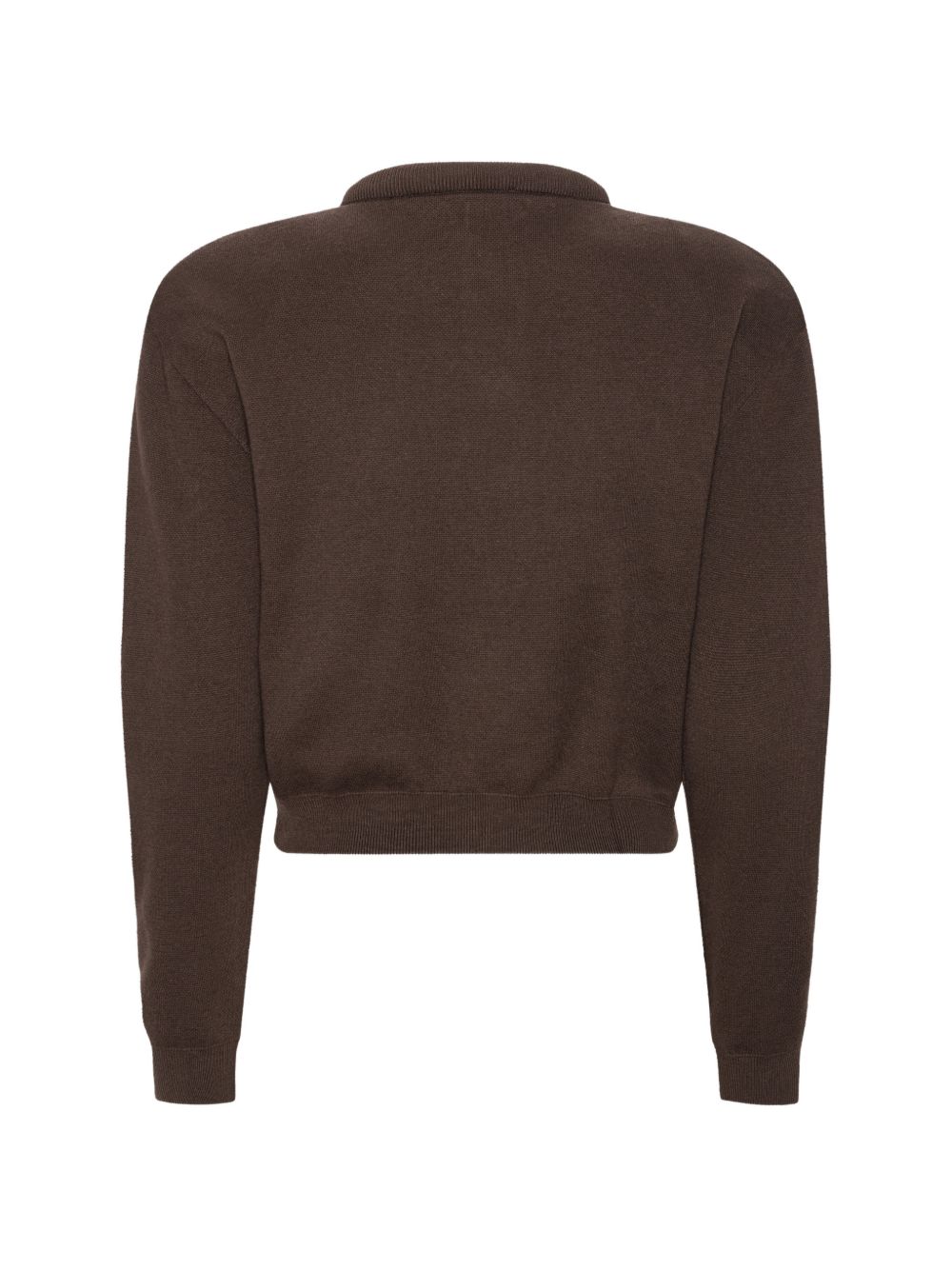 Cardigan con bottoni con logo in marrone 