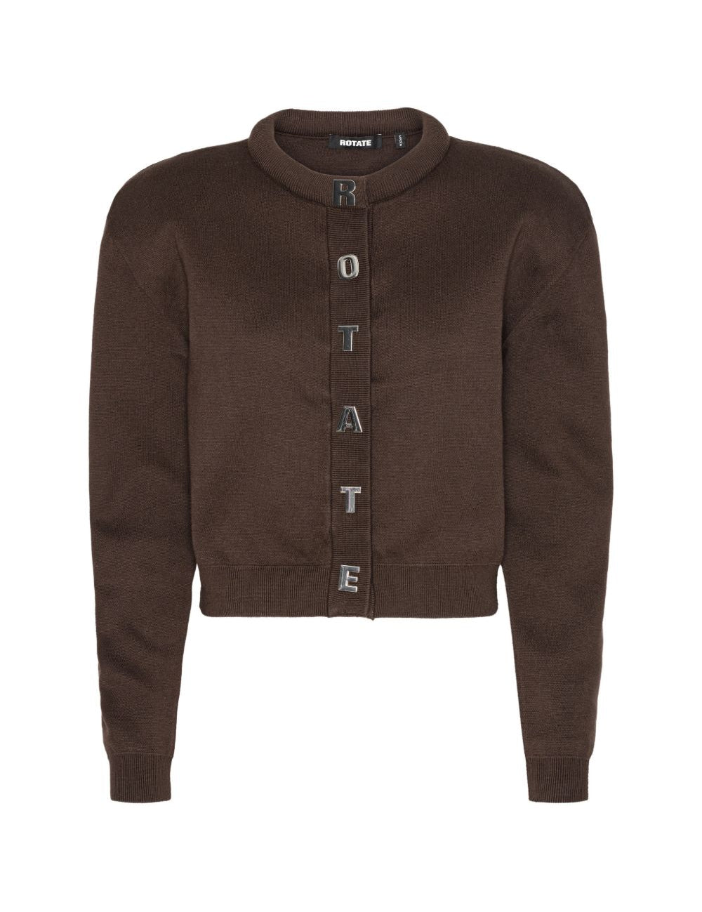 Cardigan con bottoni con logo in marrone 