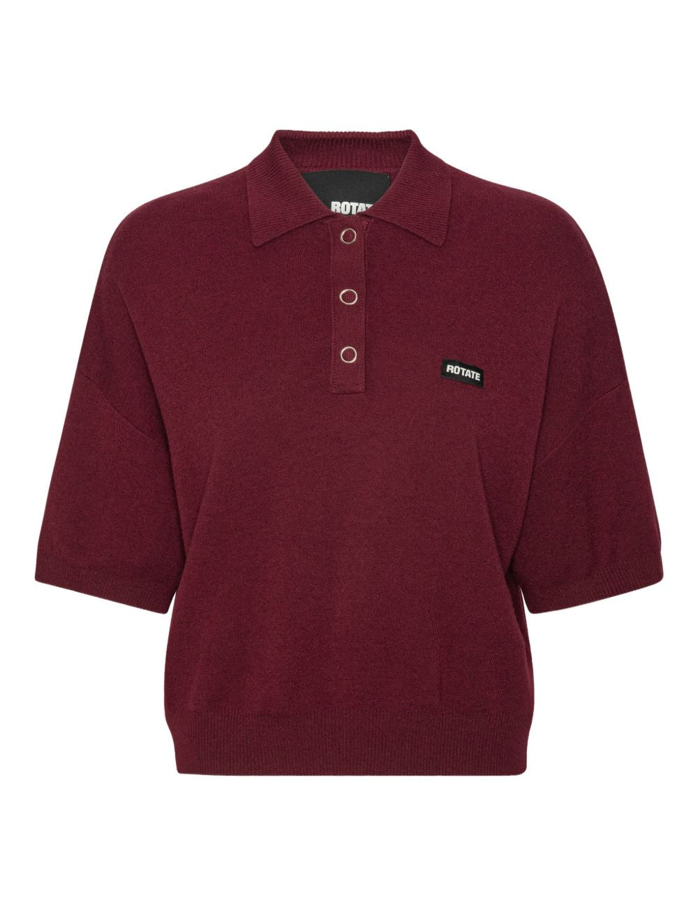Polo con applicazione logo in bordeaux 