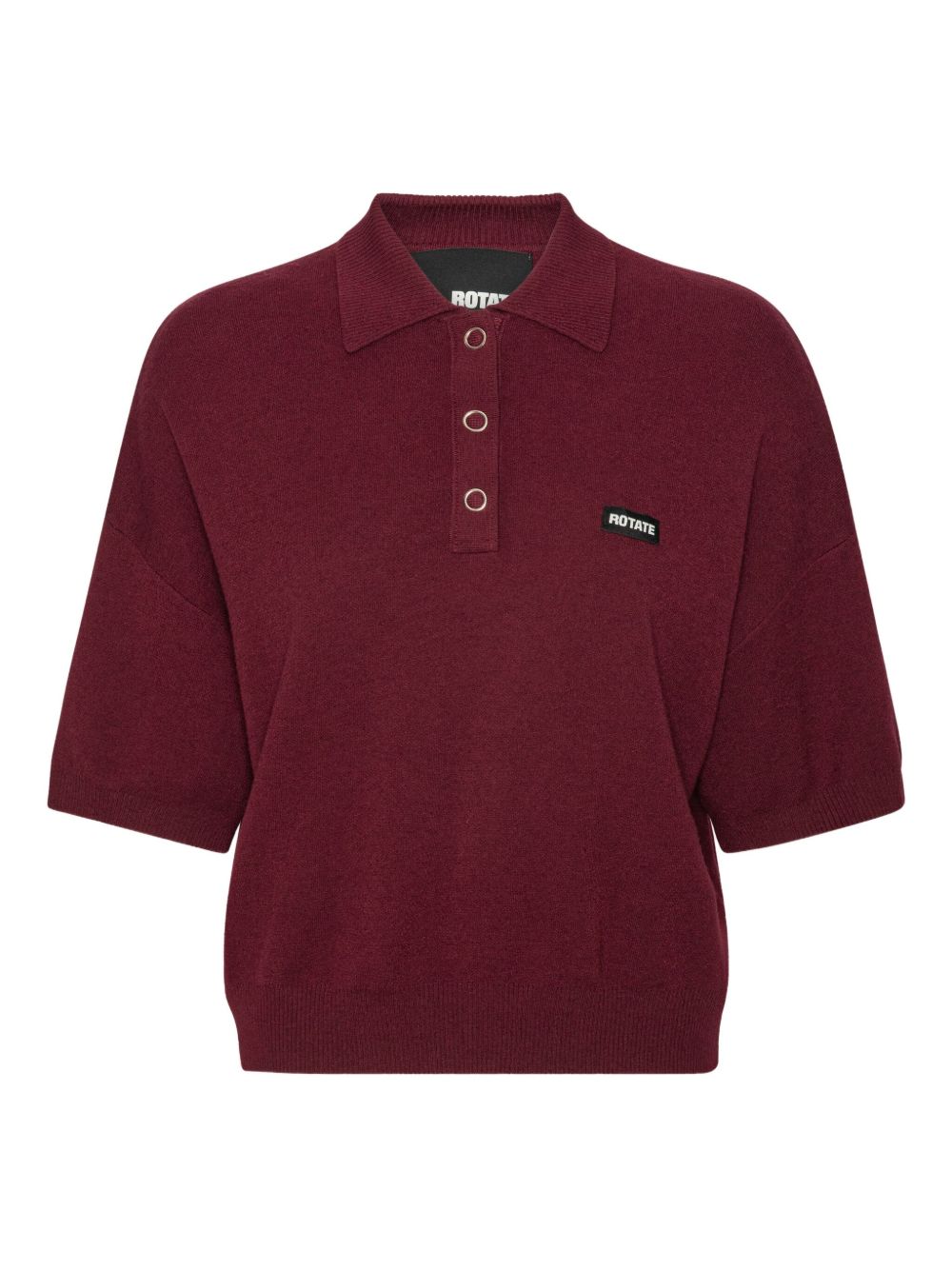 Polo con applicazione logo in bordeaux 