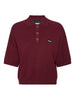 Polo with burgundy logo application