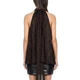 Top collo halter con fiocco multicolor 