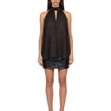 Top collo halter con fiocco multicolor 