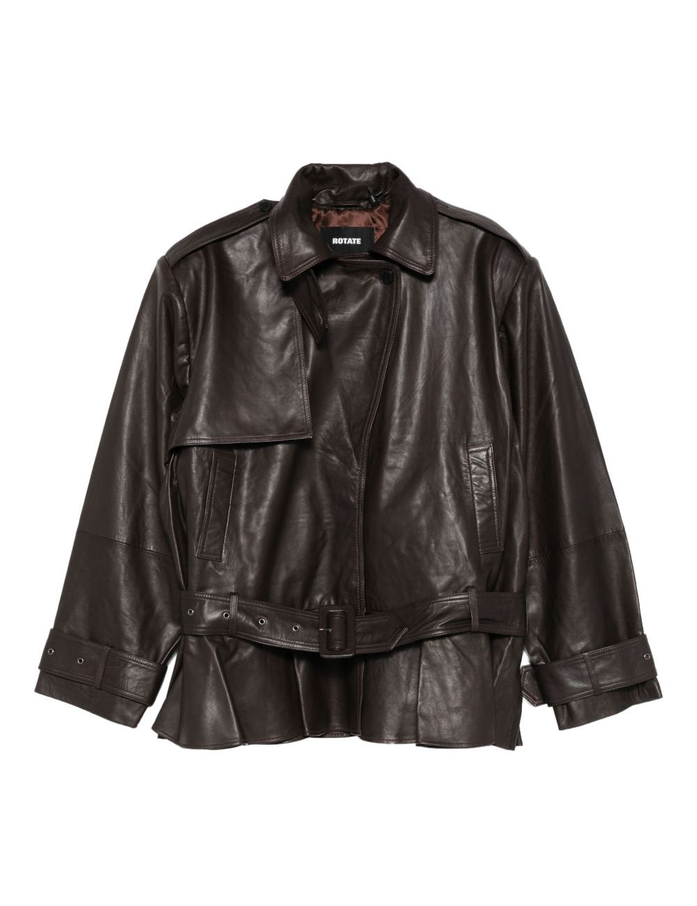 Giacca in pelle in marrone 