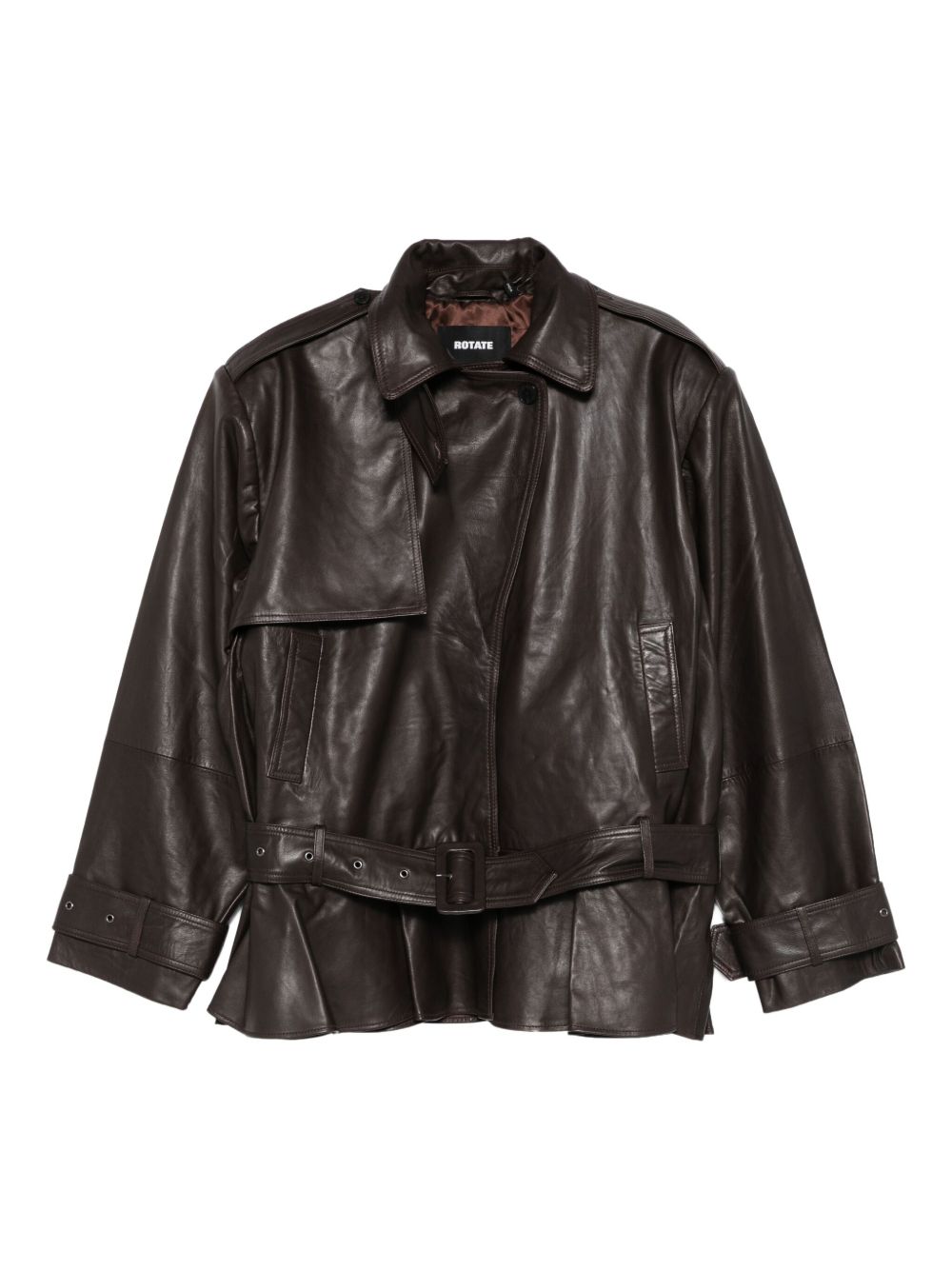 Giacca in pelle in marrone 