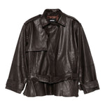 Giacca in pelle in marrone 