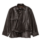 Giacca in pelle in marrone 