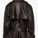 Giacca in pelle in marrone 