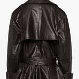 Giacca in pelle in marrone 
