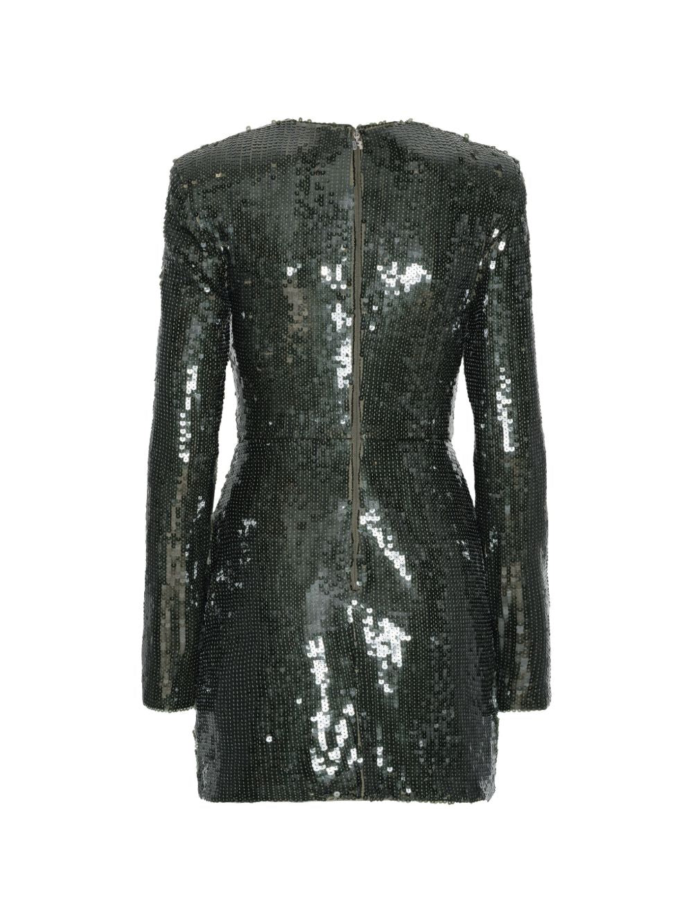 Abito corto con paillettes in verde 