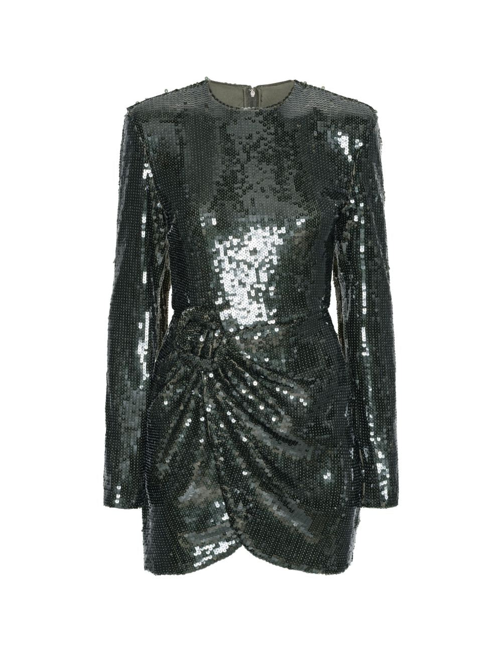 Abito corto con paillettes in verde 