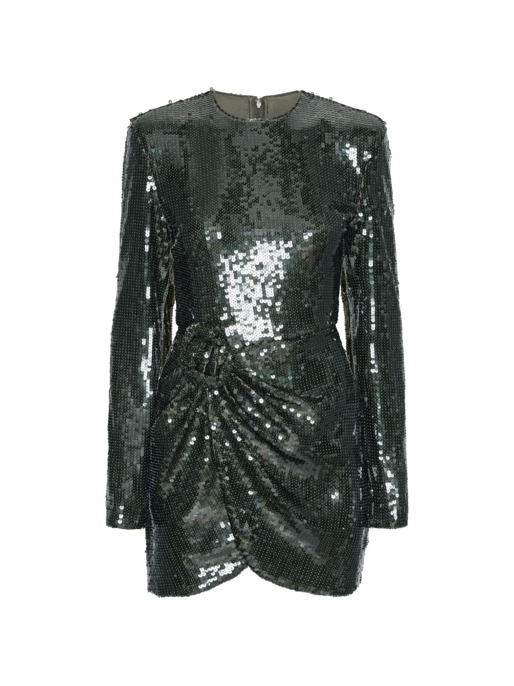 Abito corto con paillettes in verde 