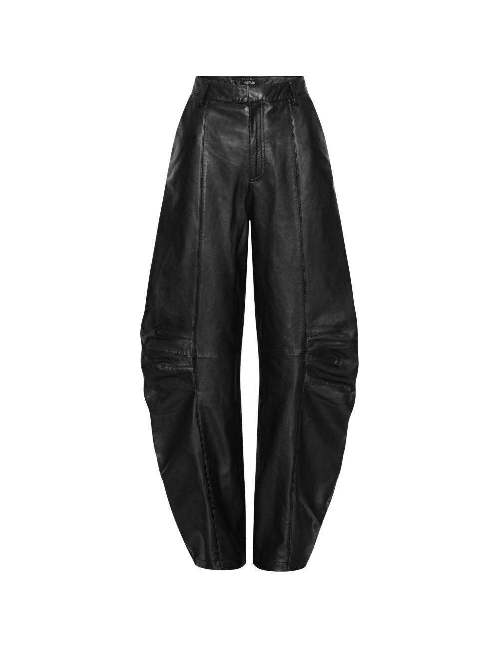 Pantaloni cargo in pelle in nero 