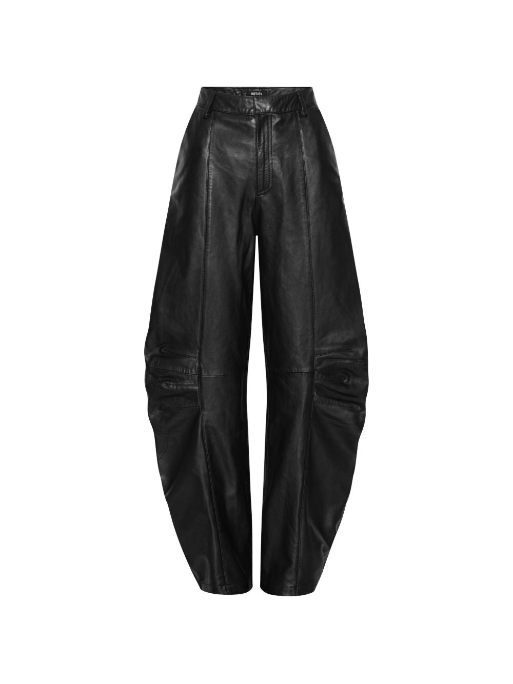 Pantaloni cargo in pelle in nero 