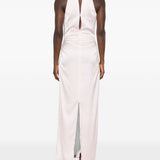 Abito maxi satinato in rosa 