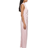 Abito maxi satinato in rosa 
