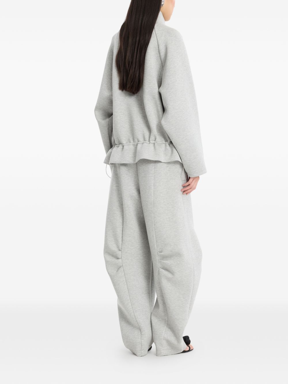 Felpa con mezza zip in grigio 