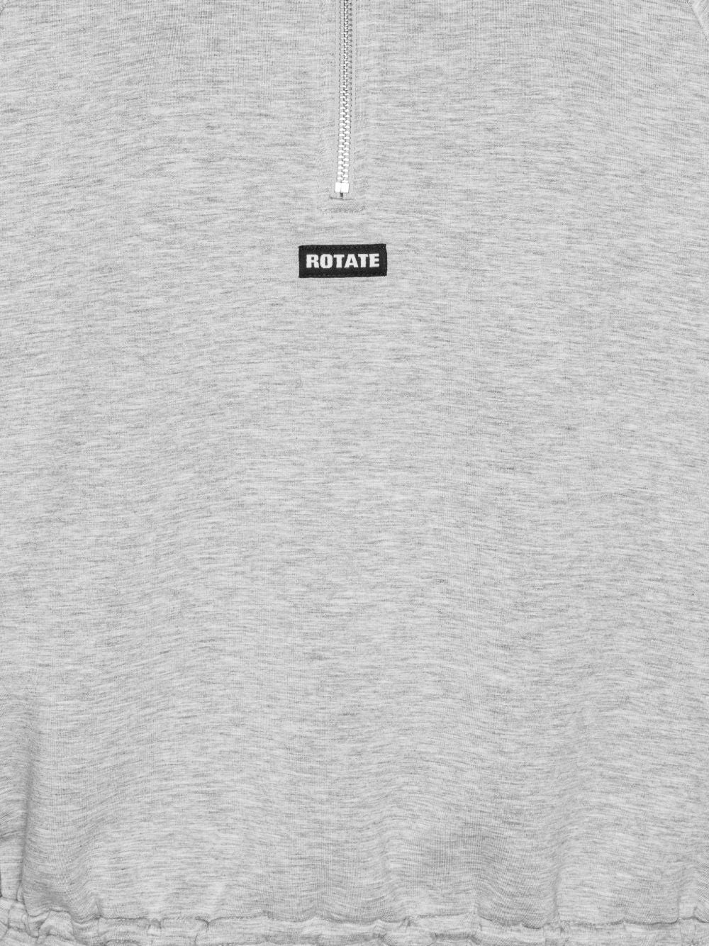 Felpa con mezza zip in grigio 