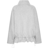 Felpa con mezza zip in grigio 