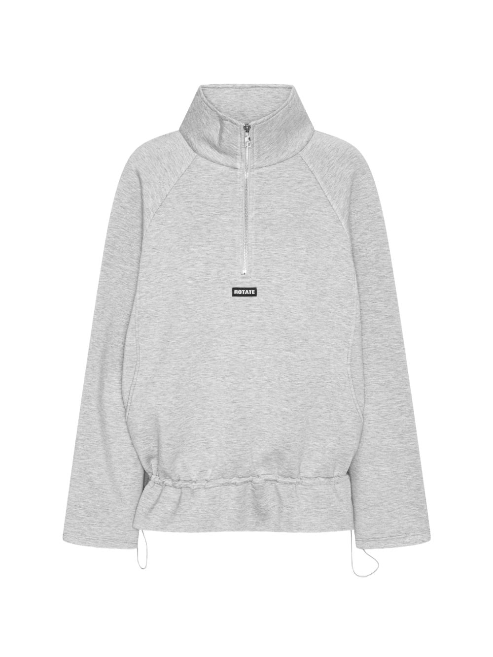 Felpa con mezza zip in grigio 