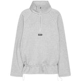Felpa con mezza zip in grigio 