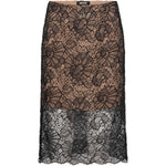 Gonna midi in pizzo in nero 