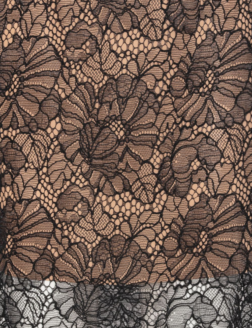 Gonna midi in pizzo in nero 